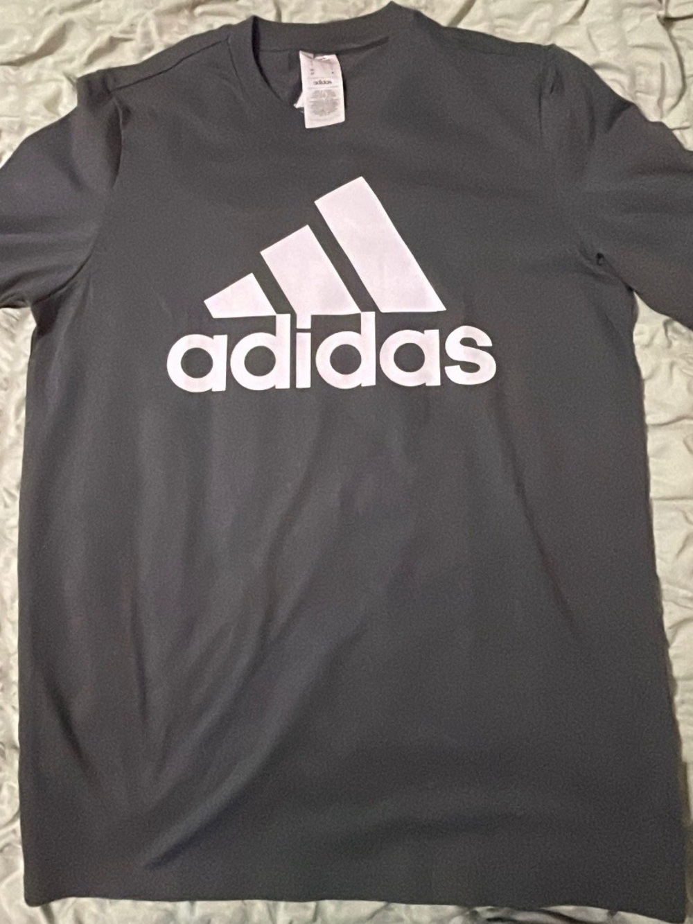 adidas Black Short-Sleeve Tee with White Trefoil Logo